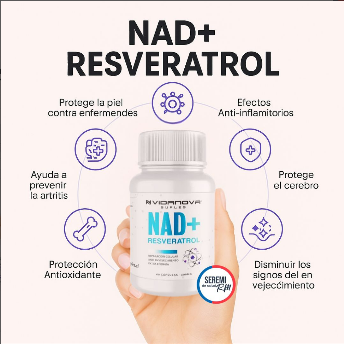 NAD+ RESVERATROL 1000MG 60 CAPS